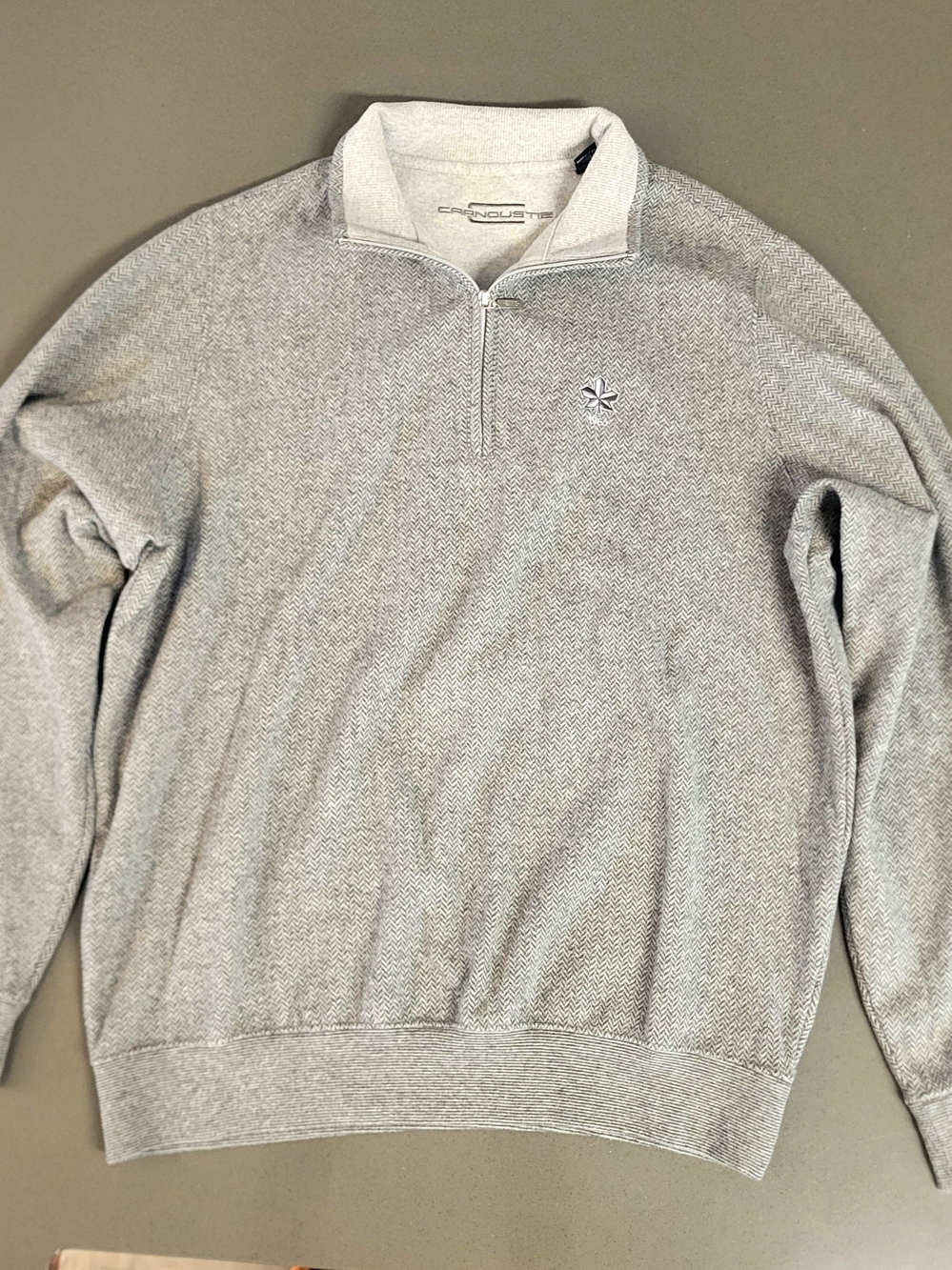 Men's Light Gray Half-Zip Sweater - Classic Casual